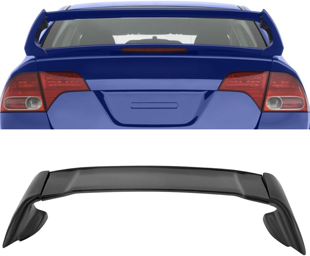 SCITOO Glossy Black Spoiler Wing Body Kit Compatible with 2006-2015 for Honda Civic Sedan 4-Door Rear Trunk Spoiler Wing Splitter Chin Exterior Diffuser