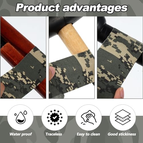 Image of Engrowtic 3 Rolls 2 inch x 32 ft Camo Tape, Self Adhesive Protective Camouflage Tape Waterproof Camo Duct Non Reflective Camouflage Fabric for Outdoor Hunting Military