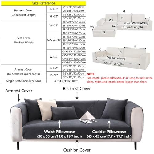 Housse de canapé en chenille grise 70x120cm antidérapante et segmentée - 4