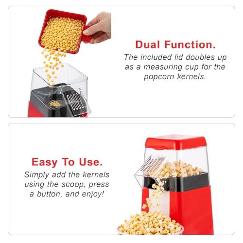 LN COZY CORNER Popcorn Maker Machine Healthy Snack No Oil Electric Popcorn Makers Easy Popper for Quick Homemade Snacks Compact Countertop Popcorn Machine for Home & Parties - Image 4