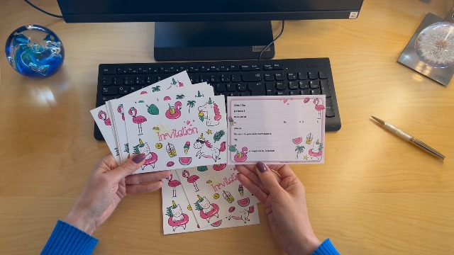 10 Invitations Anniversaire Fille Aloha Flamant Rose - Cartes En Français Tropical Garden Party - Édition Colibri Éco-Responsable