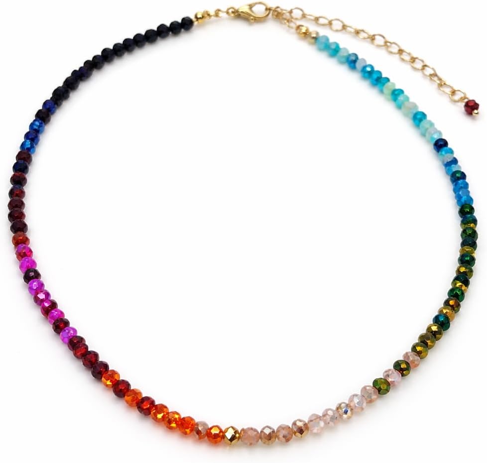 Gemstone Resin Bead Necklace - 17in