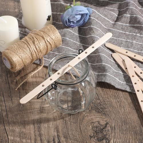 Sibba Wooden Candle Wick Holders 50 Pcs Candle Wicks Centering Device Multiwick Bars Wax Stick Clips Making Crafting Supplies Large Wick Holders for DIY Material Package Mold - Image 4