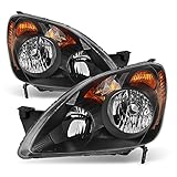 ACANII - For Black 2005-2006 Honda CRV [UK Built Models] Headlights Headlamps Aftermarket Driver + Passenger Side