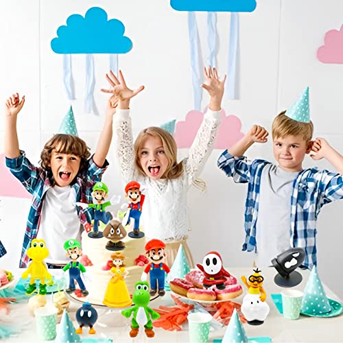 Mario Taarttoppers, Mario Figuren Set, Mario Taartdecoraties, Mario Cupcaketoppers voor Kinderen, Mario Taart Decoraties… - Image 7