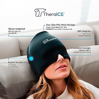 TheraICE Migraine Relief Cap and TheraICE Ice Pack Back Brace for Lower Back Pain