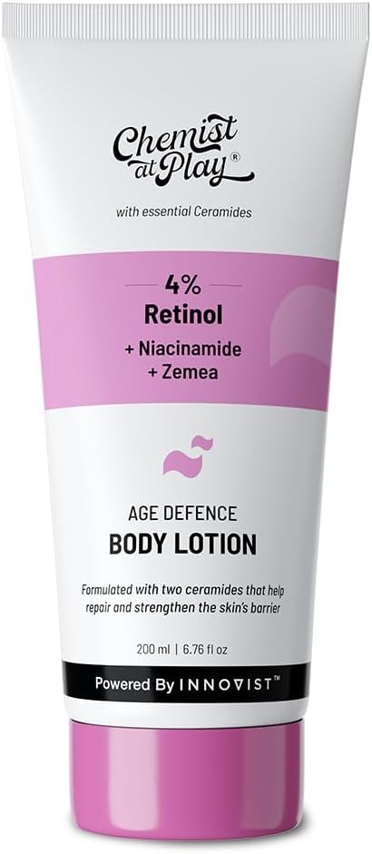 Anti-Aging Body Lotion with 4% Retinol, Niacinamide & Zemea | Skin Brightening Body Lotion for Dry & Oily Skin | Fights Visible Signs Of Aging | Nourshes Skin 200ml