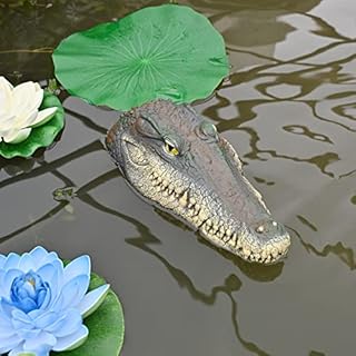 MONT PLEASANT Floating Alligator Head Decoy, Pond Accessories Alligator Pool Float, Fake Gator Head, Duck Deterrents for Pool and Pond, Outdoor Pool Decor Crocodile Head for Decorations