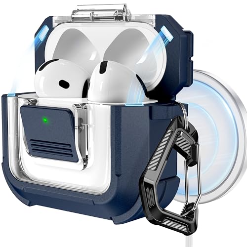 Image of RFUNGUANGO for AirPods 5 /4 Case (2026 /2024) with Lock, Blue