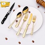 Stapava 36-Piece Gold & Silver Flatware Set with Steak Knives for 6, Mirror Polished, Dishwasher Safe - Image 2
