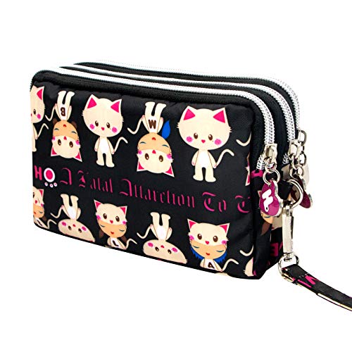 Image of BIAOTIE Large Capacity Wristlet Wallet - Women Printed Nylon Waterproof Handbag Clutch Purse