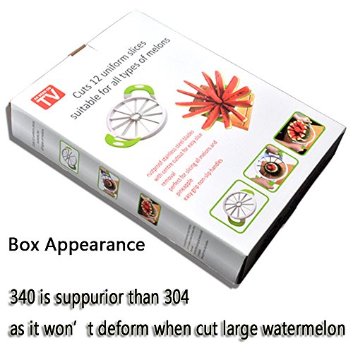 Watermelon Slicer 15\'\' Large Stainless Steel Fruit Melon Slicer Cutter Peeler Corer Server for Home
