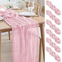 FAVE 4 stuks roze kaasdoek tafelloper 304 cm voor bruiloft babyborrel