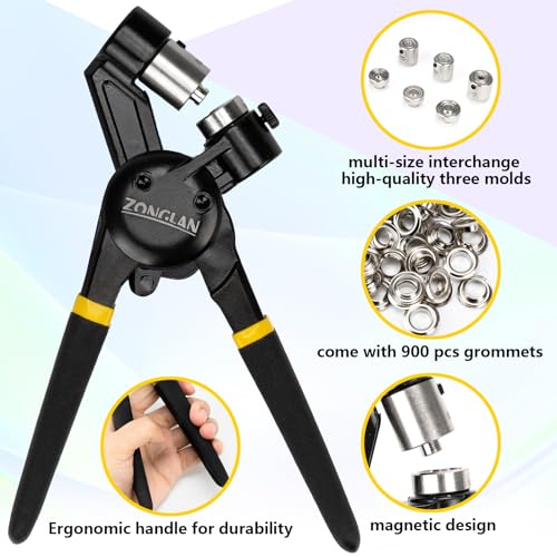 image for zonglan Heavy Duty Grommet Tool Kit of 1/2