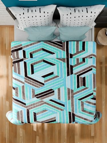 Image of Signature Aadhira Luxuriously Super Soft Double Ply Faux Mink Blanket - Heavyweight 4.5kg for Ultimate Winter Warmth 220x240CM 4.5Kg (Contemporary Maze)
