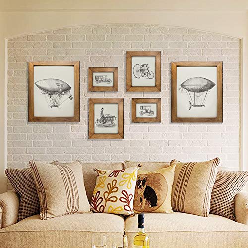 Ikeree 8.5X11 Picture Frames With Bark Edges, Rustic Wood Photo Frame For Tabletop Or Wall Display, Natural Brown #TOP5