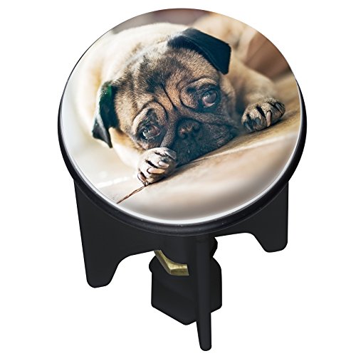 WENKO 21850100 Waschbeckenstöpsel Pluggy Dog Abfluss-Stopfen für alle handelsüblichen Abflüsse, Plastik, Mehrfarbig, 3,9 x 3,9 x 6,5 cm