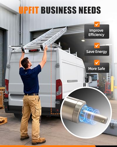 Image of Van Roof Ladder Rack with Rear Roller Fits for 2013-2026 RAM ProMaster, Steel Cargo Van Rack with Anti-Rust Coating, Ideal for Transporting Ladders, Pipes