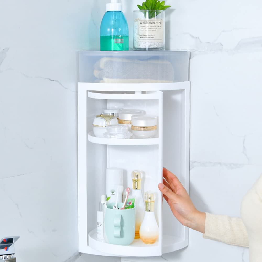 Mosquick 360 Degree Corner Rotatable Cabinet Triangle Storage Rack 2 Layer Multipurpose Kitchen Organizer, Bathroom Shelf For Wall Versatile Kitchen & Bathroom Corner Cabinet - White - Plastic (B09KGRWZNM) Amazon Price History, Amazon Price Tracker