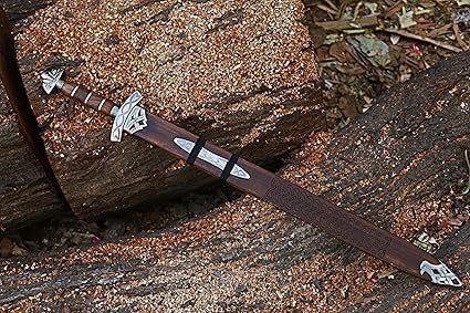 Vista 4 de Northman Viking Damascus Steel Sword – Viking Sword Handcrafted Norse Longsword Hand-Forged Northman Sword
