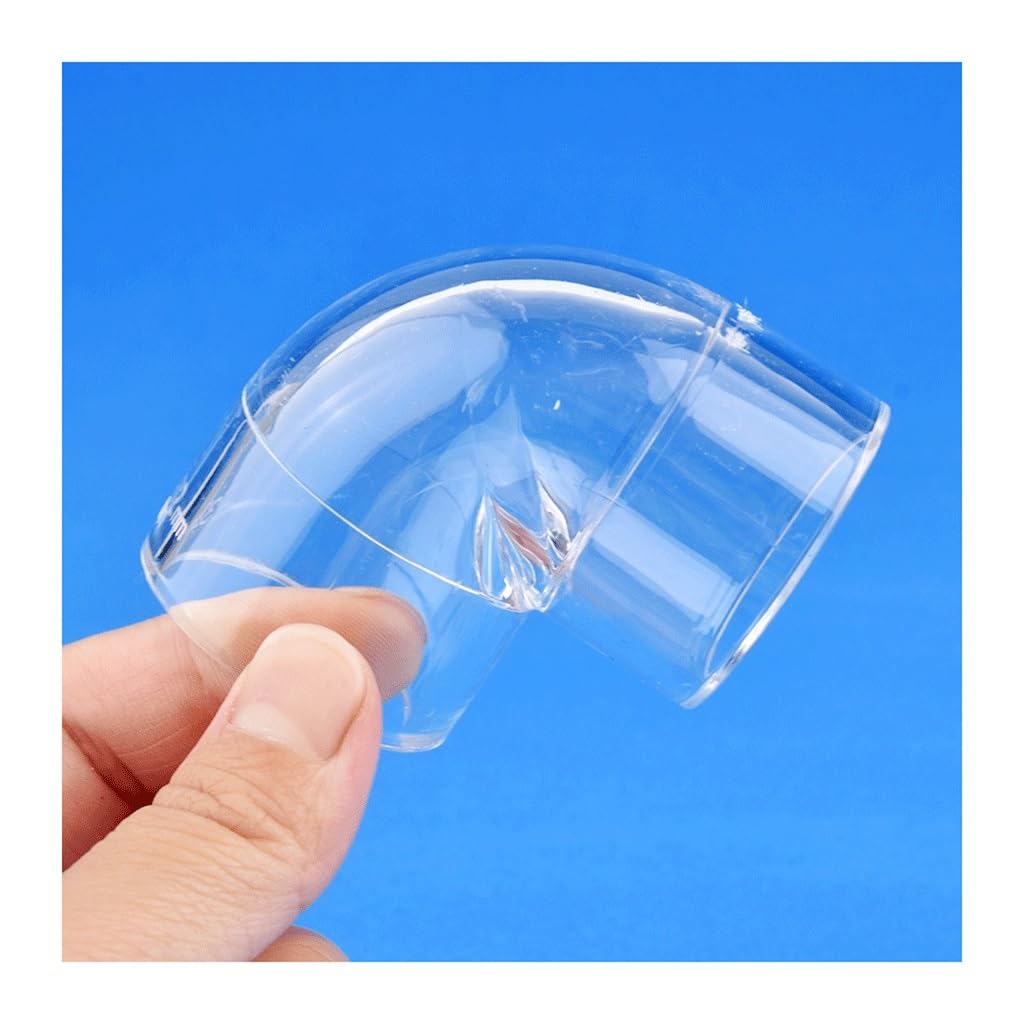 Acrylic 90° Elbow Transparent Tube Fittings for Aquarium and Garden Irrigation - 1 Piece Hose Connector(32mm)