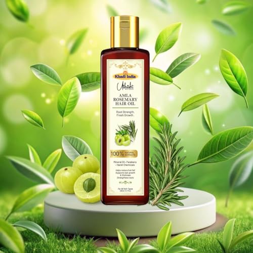 Image of Khadi Utkrisht Amla & Rosemary Hair Oil for Hair Growth & Hair Fall Control | Natural Herbal Oil for Strong, Thick & Healthy Hair | Suitable For All Hair Types - 200ML