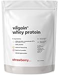 Vilgain Whey Protein Pulver Erdbeere 1000g – Eiweißpulver Aus Weidemilch, Mit Stevia Gesüßt, Ohne Künstliche Aromen, Ultrafiltriertes Konzentrat, Cremig & Lecker