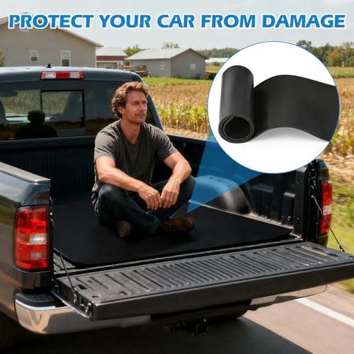 Inscrip Gummimatte, Gummiläufer Schutzmatte, Garagenboden Bodenschutzmatte, Gummiprofil, DIY-Dichtungen, Antirutschmatte Gummi Matte für Keller, Werkstatt, Garage (Schwarz, 40 * 80cm)