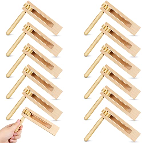 12 Pieces Wooden Ratchet Noise Maker, Traditional Mexican Rattle Ratchet Instrument Toy For Sporting Events Party Favor And Celebrations Birthday Present Football Games, 6 X 5.5 X 1.4 Inches #TOP13