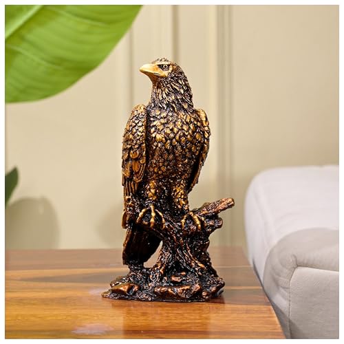 Image of Artarium Mighty Golden Eagle Showpiece Beautiful Bird Statue Feng Shui Bird Figurine Sculptures Handmade Decorative Showpiece for Home Decor Pooja Room Gifting (Mighty Eagle Antique 8.66 Inch)