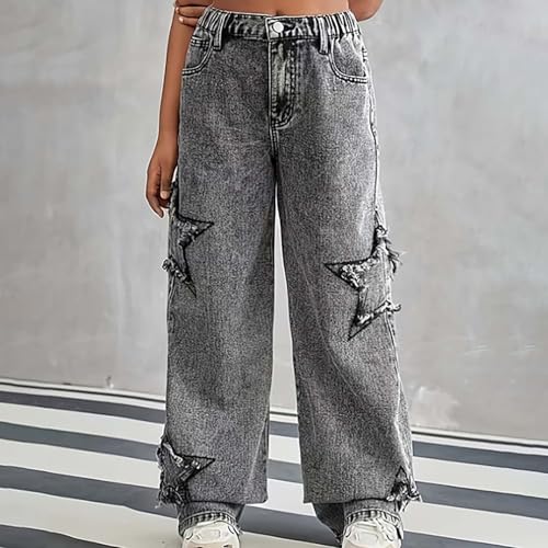 Pantalon droits en jean ample style décontracté pour adolescents - 3