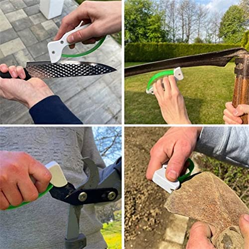 sigaer Handheld Knife Sharpener, Portable Tungsten Carbide Sharpener, Outdoor Garden Tool Kitchen Cutter Sharpener for Restores,Repairs & Hones Cutting Tools,Cleavers, Axes, White - Image 9