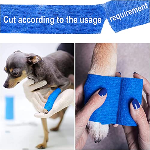 Image of A-Tape Breathable Self Adhesive Cohesive Bandage for Humans & Pets (Dogs, Cats, Birds) -Sports, Wrap, Athletic, Non Woven First Aid Medical, Wrist, Swelling (10 cm X 4.5 mtr) (Pack Of 2, Blue)