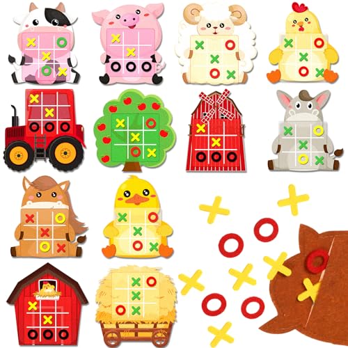Wiwiqing 24 Pack Tic Tac Toe Farm Party Favors miniatura 1