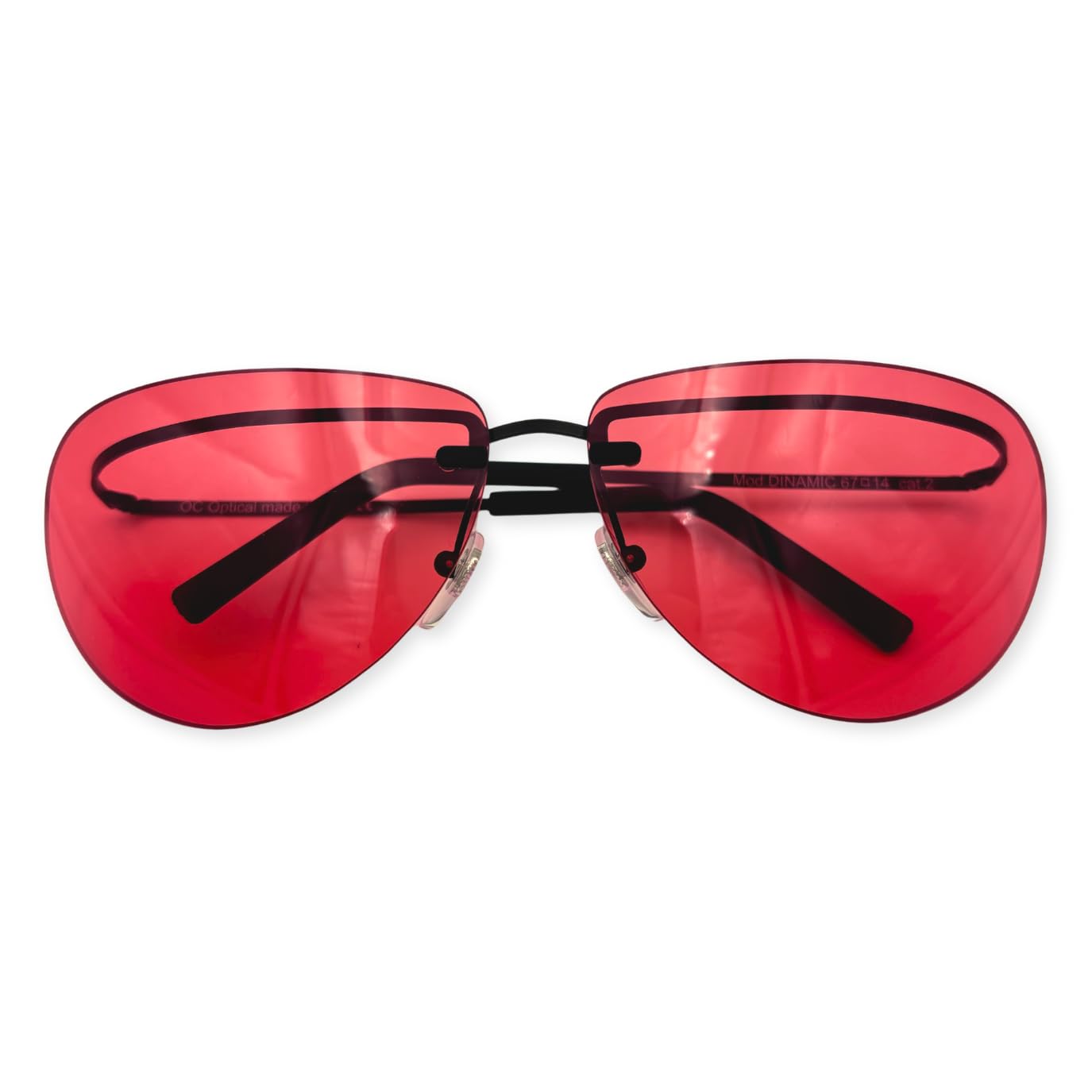 Gafas de tiro y polígono deportivo modelo Dinamic Ultra ligeras con lentes de color rojo de alto rendimiento, Gafas Proteccion Made in Italy