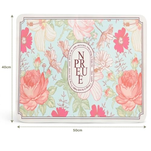 Image of HomeCloud Super Absorbent Dish Drying Mat for Kitchen Counter - Non-Slip, Heat-Resistant Rack Pad - Hides Stains, Ideal for Dishes, Coffee Maker & Kitchen Appliances (Pink Rose, 50x40 cm)