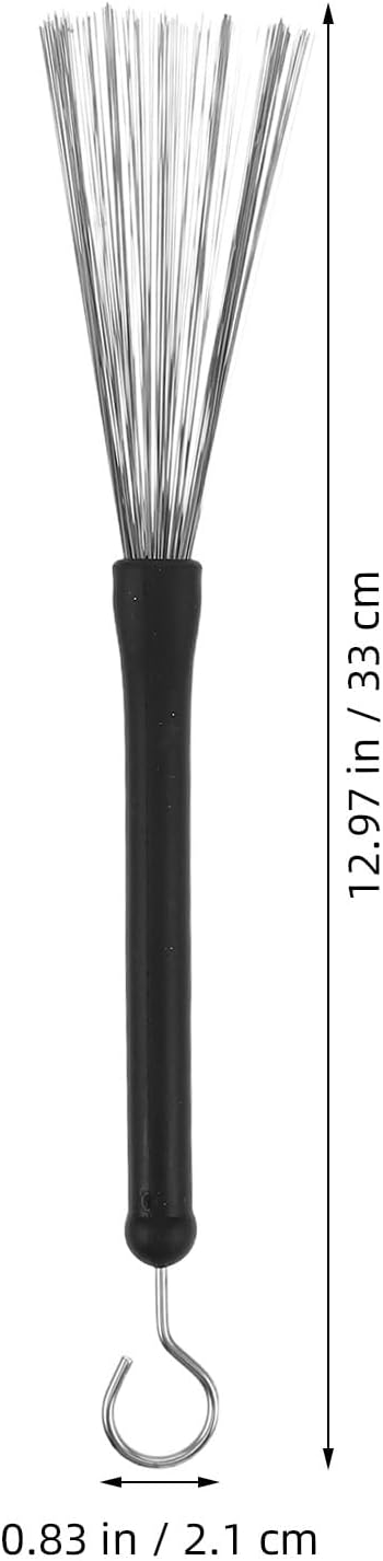 LIOOBO 2 Pairs Drum Brushes Retractable Jazz Drumsticks Brushes with Handle for Snare Drums Percussion Instrument Accessories Performance and Practice