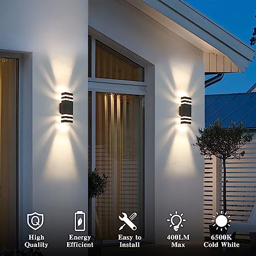 HLFVLITE Outdoor Wall Lights Mains Powered, Waterproof Outside Wall Lights for Porch Entryway, Garage, Patio, Balcony - Image 3