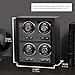 ROTHWELL 4 Watch Winder for Automatic Watches with Quiet Motor with Multiple Speeds and Rotation Settings (Black/Grey)