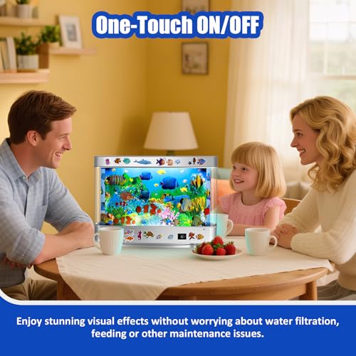 JIUYUDS Fake Fish Tank Lamp, Aquarium Lamp with Virtual Marine Life Animations, Artificial Tropical Fish Decorative, Sensory Aquarium Night Light, Ocean Room Decor Night Light Suitable by JIUYUDS - Image 5