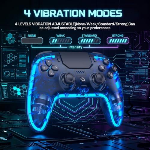 Image of SZDILONG Wireless Controller for PS5 with RGB Light,Compatible with PS5 /Slim /Pro,iOS,MAC,Steam,Android /PC Windows,Support Hall Sticks /Microphone /Dual Vibration /Turbo /Programmable,with 3.5mm Audio Jack