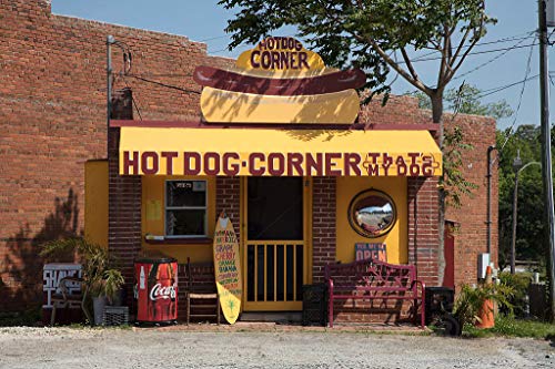 Historic Pictoric Photo - The Hot Dog Corner Restaurant in Seneca, South Carolina- Fine Art Photo Reporduction 12in x 08in