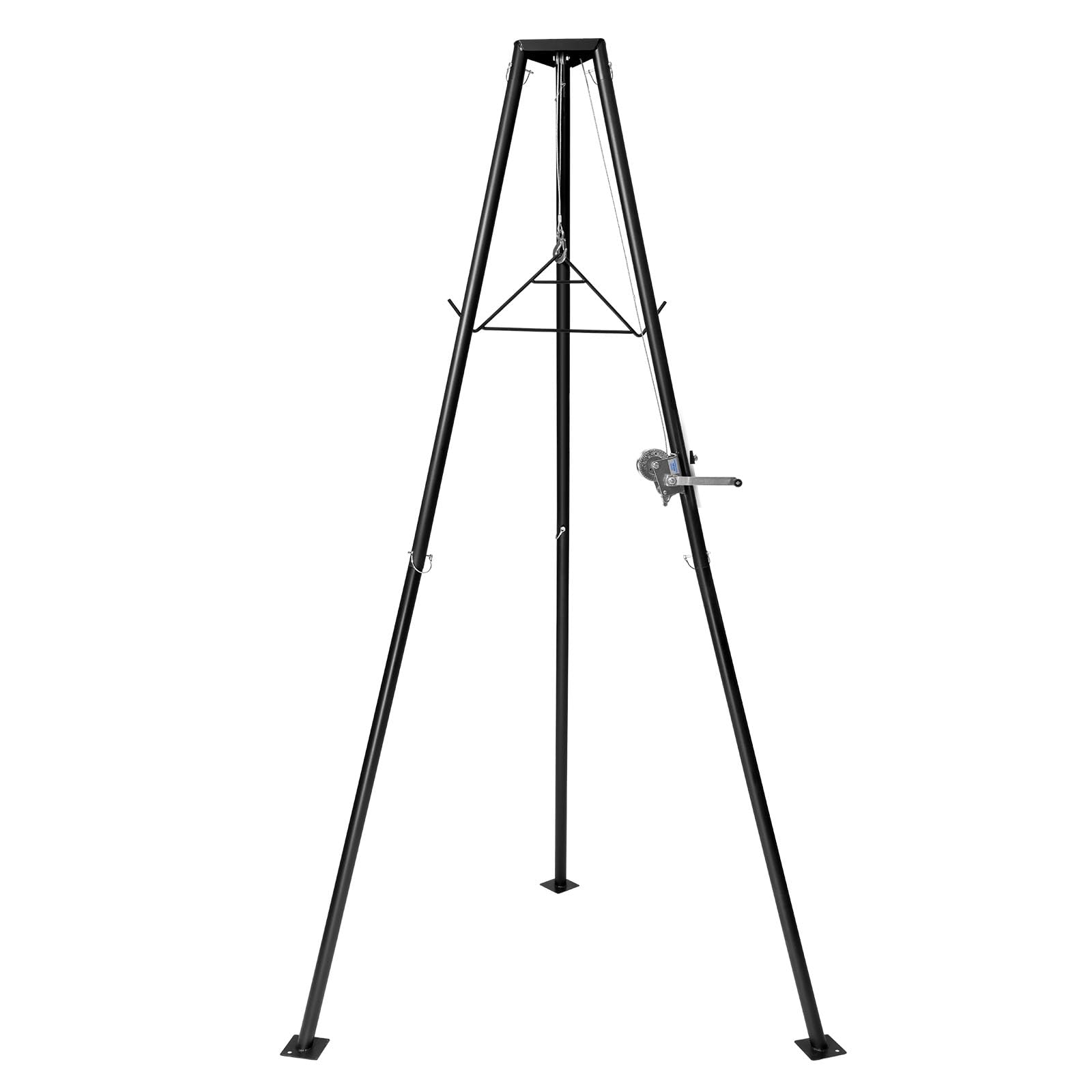 VEVOR Game Hoist, 227 kg Tragkraft, Jagd-Wildhebezeug mit Seilwinde und Gambrel, Wildaufhänger, Jagdspiel Zubehör zur Enthäutung und Reinigung von Jagdwild, 1300 x 1100 x 2750 mm, Schwarz