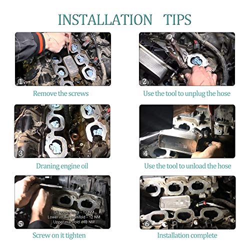 image for RANSOTO Engine Oil Cooler with Oil Filter Housing Adapter Assembly Com