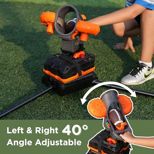 Image of Furlihong 389BH Football Machine for Kids, Automatic & Manual Thrower, 3 Adjustable Angles, Left-Right Oscillation, Ideal for Catch & Pass Drills
