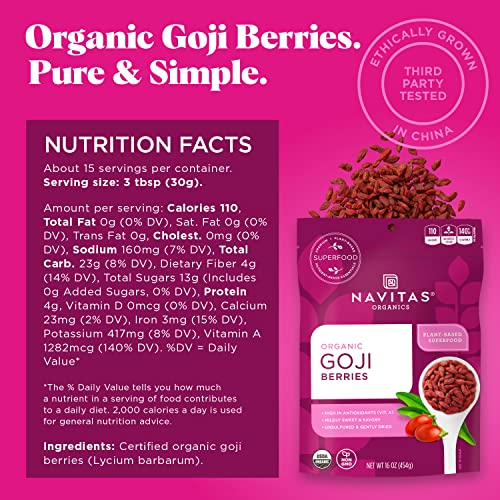 Navitas Naturals, Goji Berries, Sun-Dried, 16 oz (454 g) – Image 3