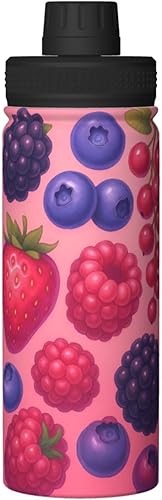 Miniatura 9 de Sweetheart Berry - Botella de agua aislada de acero inoxidable de 18 onzas, divertida taza de viaje a prueba de fugas, para bebidas calientes y