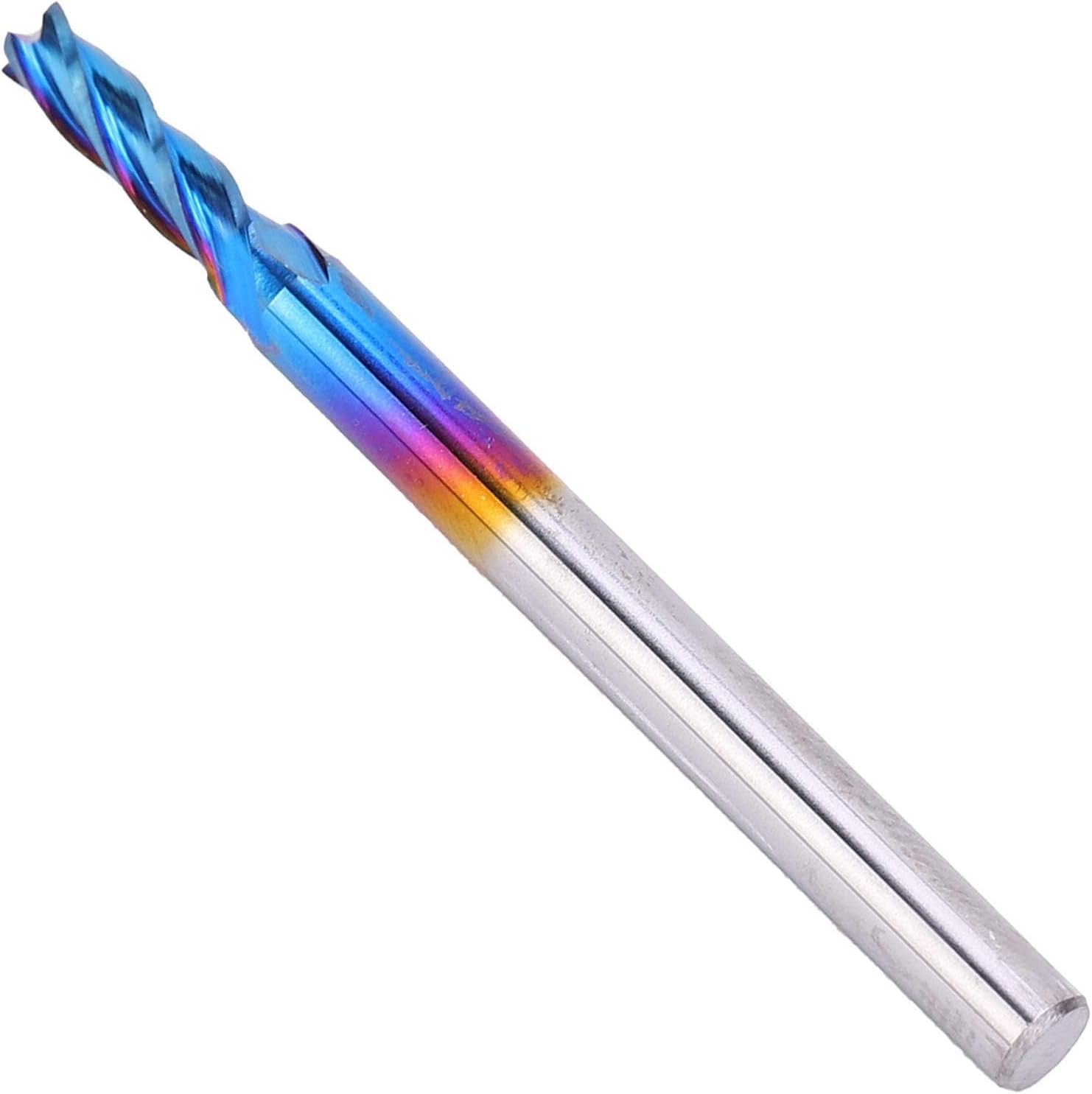 4 Flute End Mill, Tungsten Steel NanoBlue Coating CNC Straight Handle Milling Cutter, Suitable for Processing Planes, Steps, Grooves, Forming Surfaces and Cutting Off workpieces