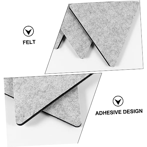 Vaguelly 12 piezas Paneles acústicos triangulares adhesivos grises para absorción de sonido y decoración de pared para dormitorio y estudio miniatura 7