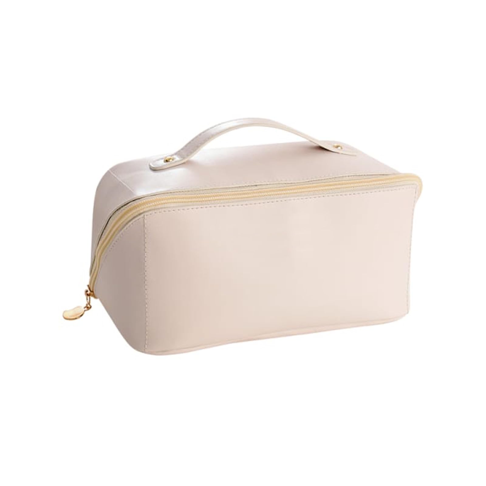 Large-Capacity Travel Cosmetic Bag | Leather Makeup Bag | Waterproof Portable Cosmetic Bag | Multifunctional Storage Makeup Bag | Travel Cosmetic Bag (BEIGE)